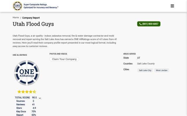 Utah Flood Guys's page as the assistant saw it