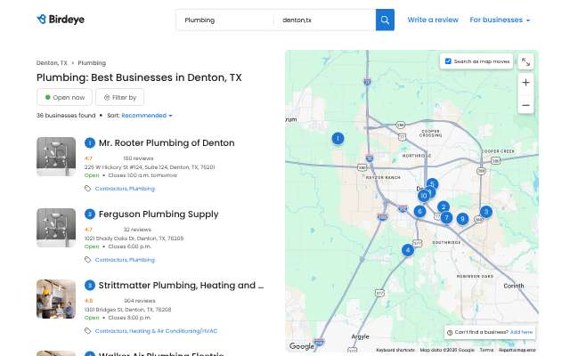 Walker Air Plumbing Electric's page as the assistant saw it