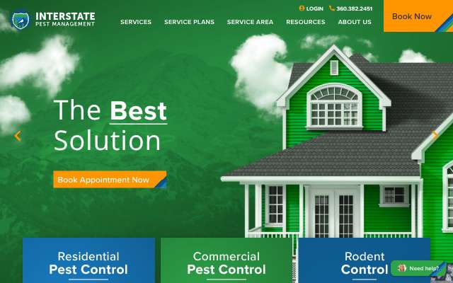 Interstate Pest Management's page as the assistant saw it