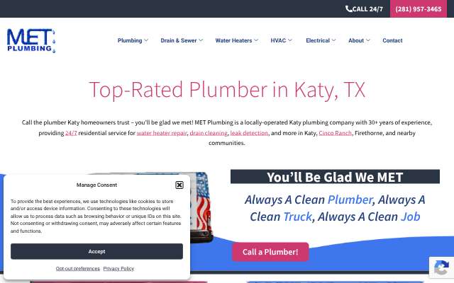 Page cited for MET Plumbing LLC