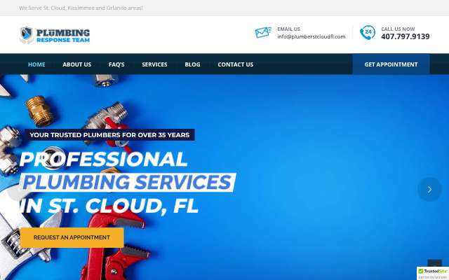 Plumbing Response Team LLC's page as the assistant saw it