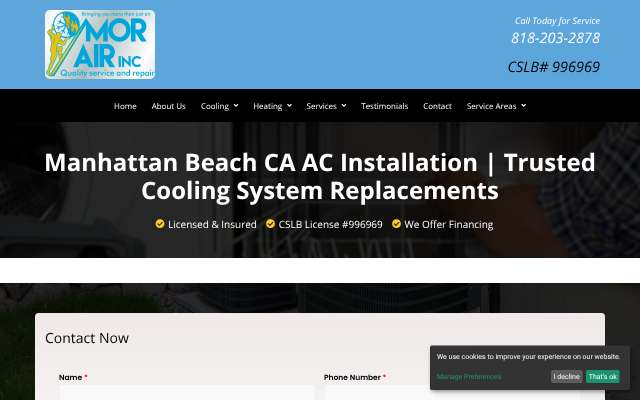 Mor Air's page as the assistant saw it