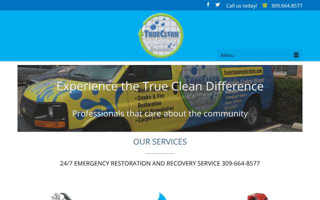 True Clean Restoration's page as the assistant saw it