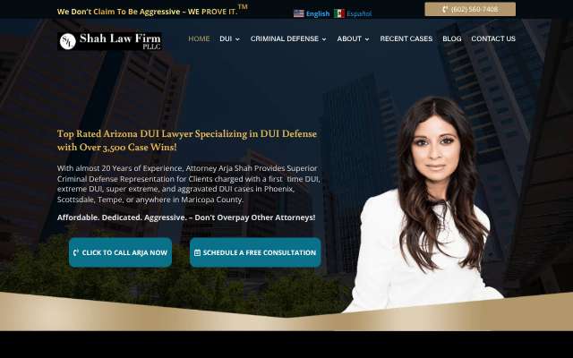 Shah Law Firm, PLLC's page as the assistant saw it