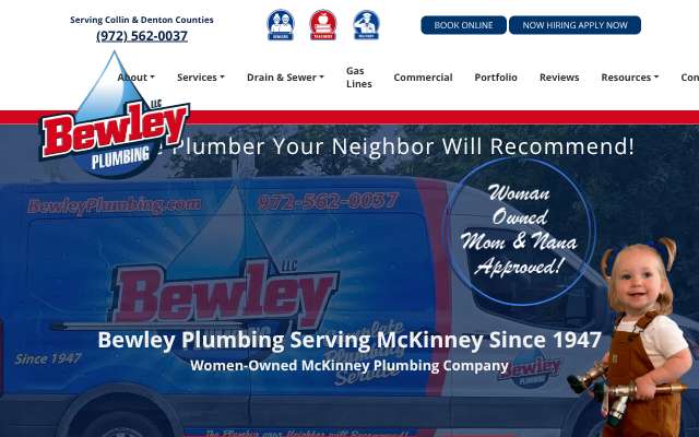 Bewley Plumbing's page as the assistant saw it
