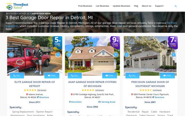Page cited for ASAP Garage Door Repair Systems of Michigan