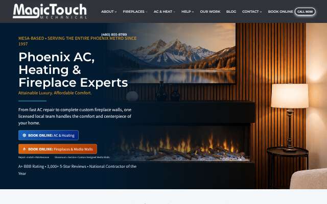 Magic Touch Mechanical's page as the assistant saw it