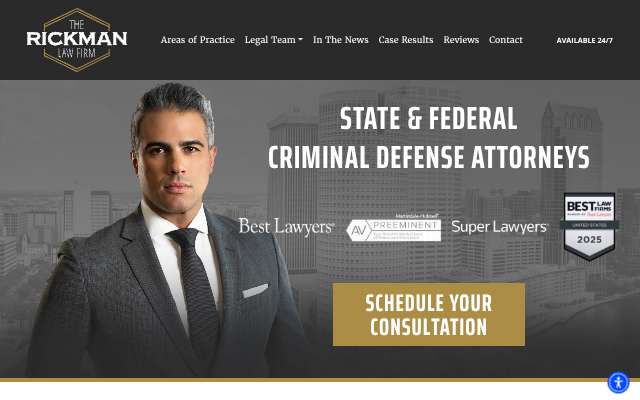 The Rickman Law Firm's page as the assistant saw it