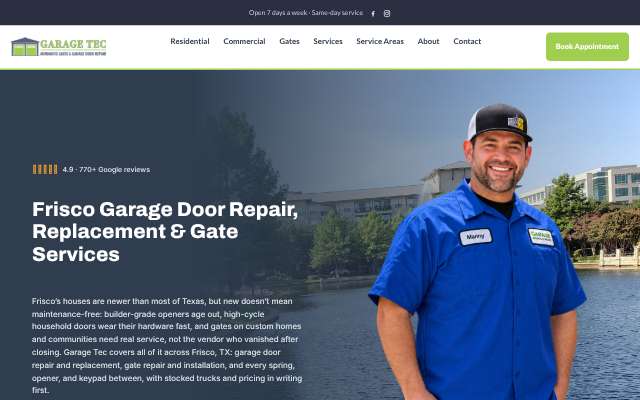 Garage Tec's page as the assistant saw it
