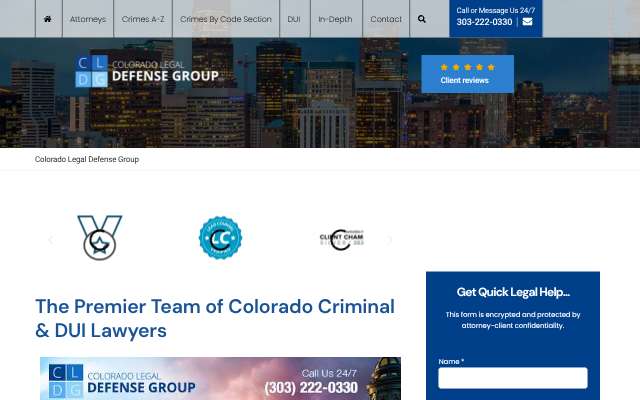 Colorado Legal Defense Group's page as the assistant saw it