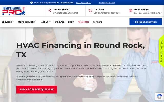 Page cited for TemperaturePro of Round Rock
