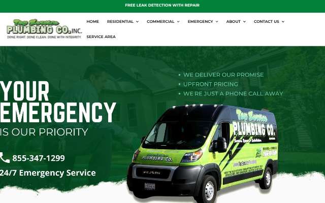 Top Service Plumbing's page as the assistant saw it