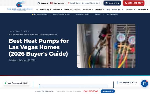 The Cooling Company's page as the assistant saw it
