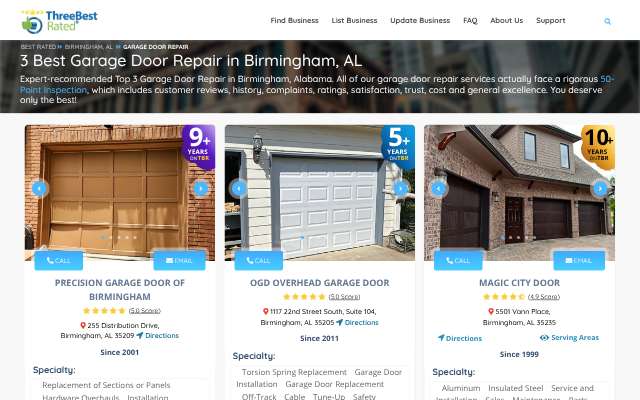 OGD Overhead Garage Door's page as the assistant saw it