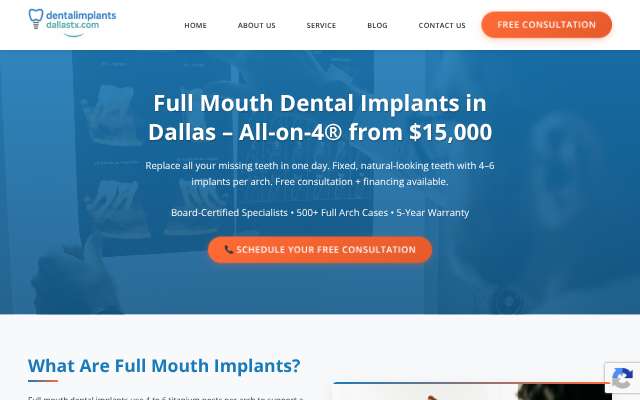 Dental Implants Dallas TX's page as the assistant saw it