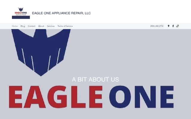 Eagle One Appliance Repair's page as the assistant saw it