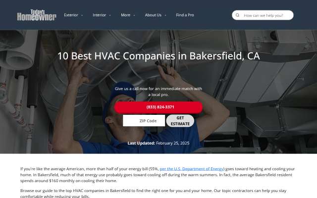 Prosperity Air Conditioning & Heating's page as the assistant saw it