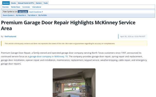 Page cited for Premium Garage Door Repair