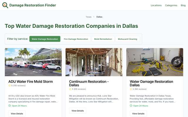 RDT Restoration's page as the assistant saw it