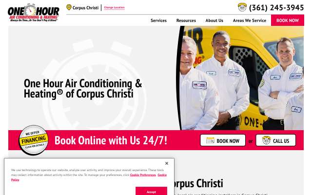 One Hour Air Conditioning & Heating of Corpus Christi's page as the assistant saw it