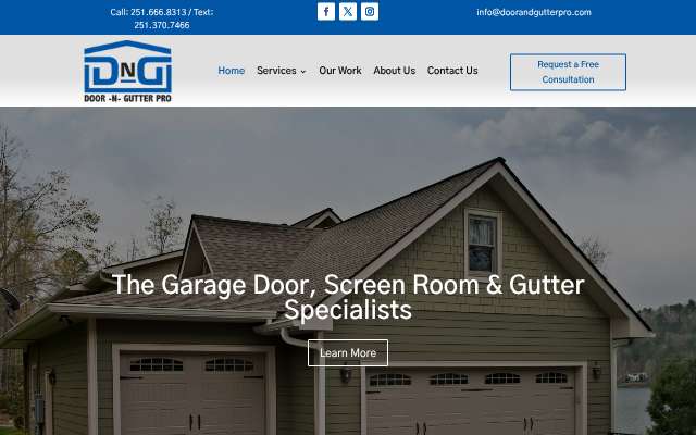 Door-N-Gutter Pro's page as the assistant saw it