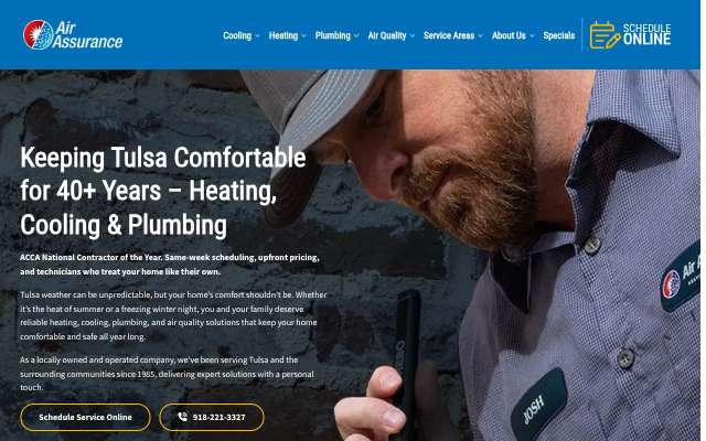 Air Assurance's page as the assistant saw it
