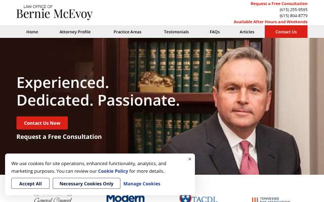 Law Office of Bernie McEvoy's page as the assistant saw it