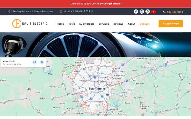 Jeff Davis Electric's page as the assistant saw it