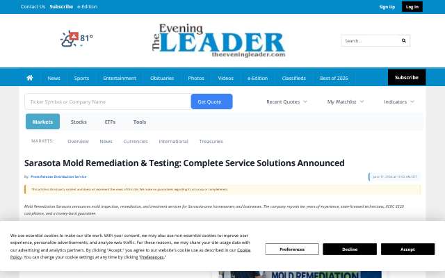 Page cited for Mold Remediation Sarasota