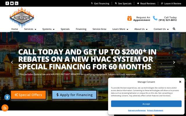 Air-Pro Comfort Systems's page as the assistant saw it