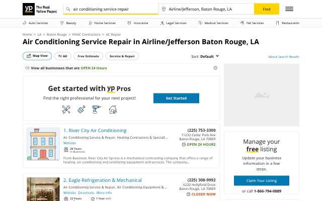 Star Service's page as the assistant saw it