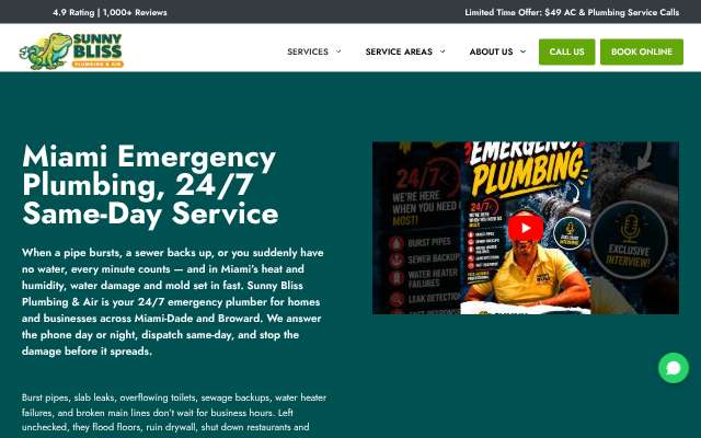 Page cited for Sunny Bliss Plumbing & Air