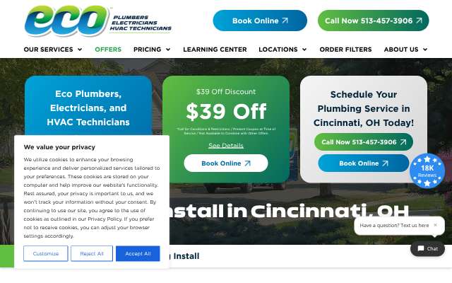 Eco Plumber's page as the assistant saw it