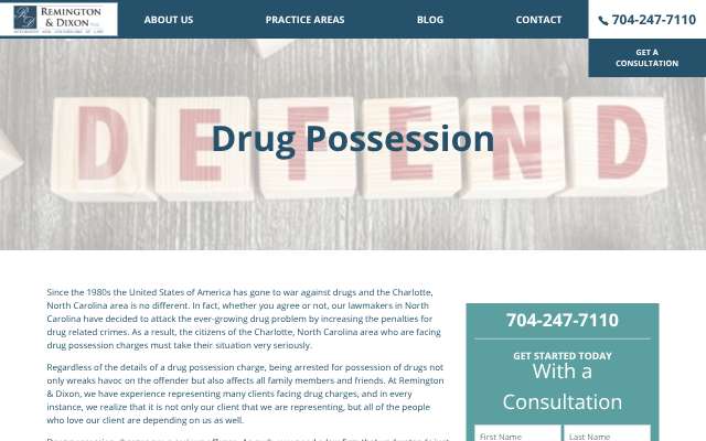 Remington & Dixon, PLLC's page as the assistant saw it