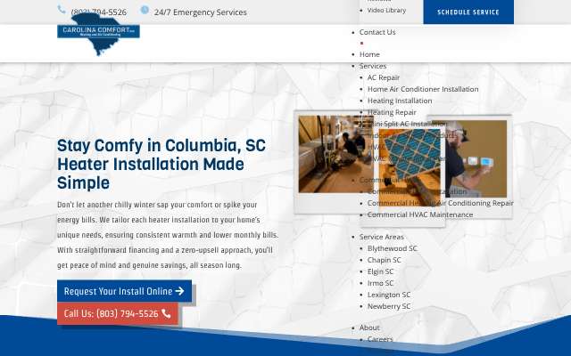 Carolina Comfort's page as the assistant saw it