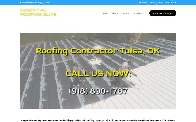 Essential Roofing Guys's page as the assistant saw it