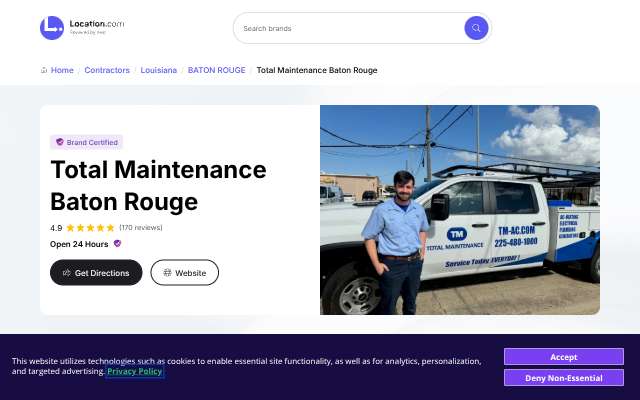 Total Maintenance Baton Rouge's page as the assistant saw it