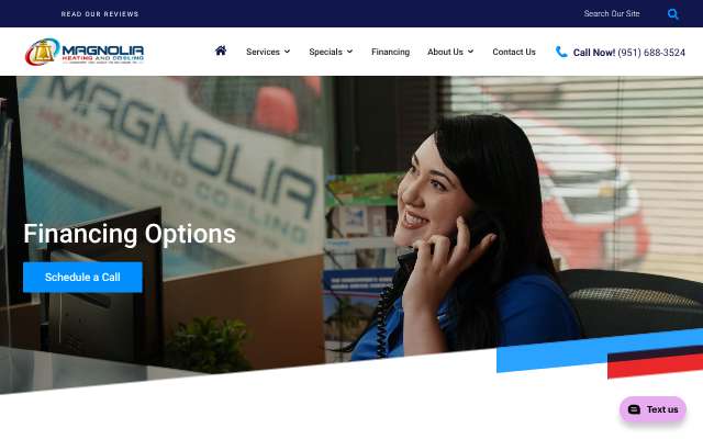 Magnolia Heating & Cooling's page as the assistant saw it