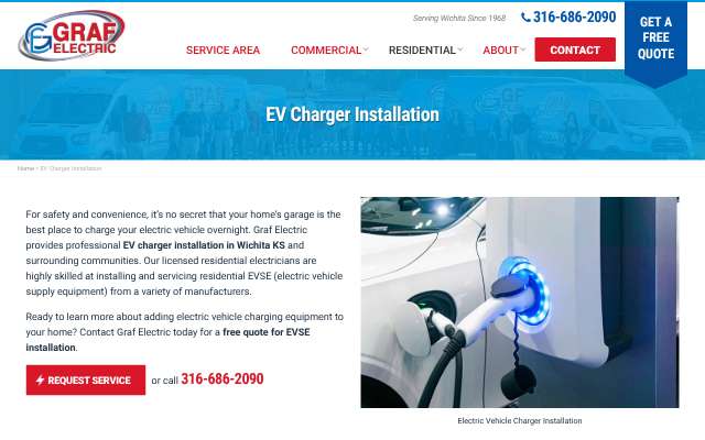 Graf Electric's page as the assistant saw it