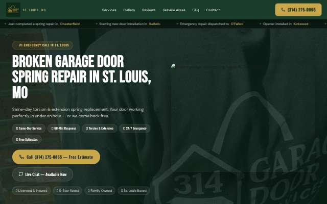314 Garage Door Services's page as the assistant saw it