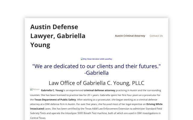 Gabriella C. Young, P.L.L.C.'s page as the assistant saw it