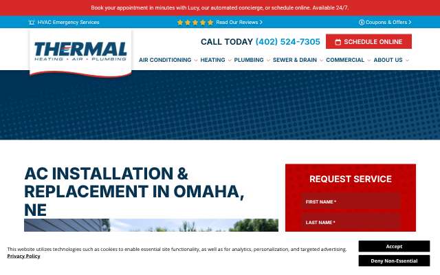 Thermal Services's page as the assistant saw it