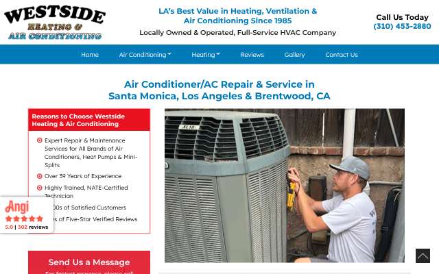 Westside Heating & Air Conditioning's page as the assistant saw it