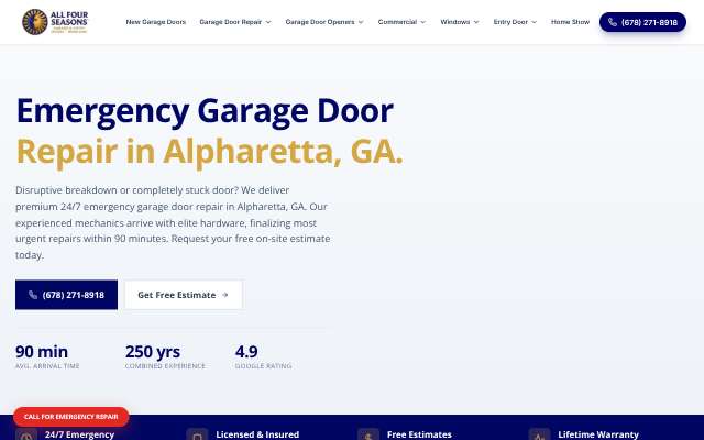 All 4 Seasons Garage & Entry Doors (Alpharetta)'s page as the assistant saw it