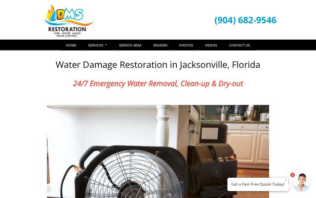 DMS Restoration Services's page as the assistant saw it