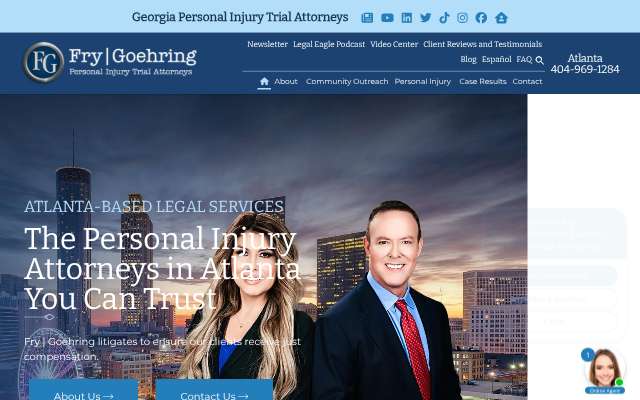 Fry | Goehring Law Firm's page as the assistant saw it