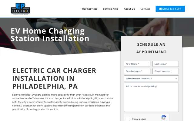 EP Electric LLC's page as the assistant saw it