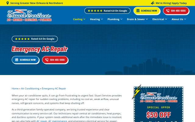 Stuart Services's page as the assistant saw it