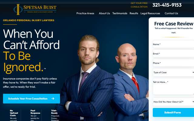 Spetsas Buist Personal Injury & Car Accident Lawyers's page as the assistant saw it