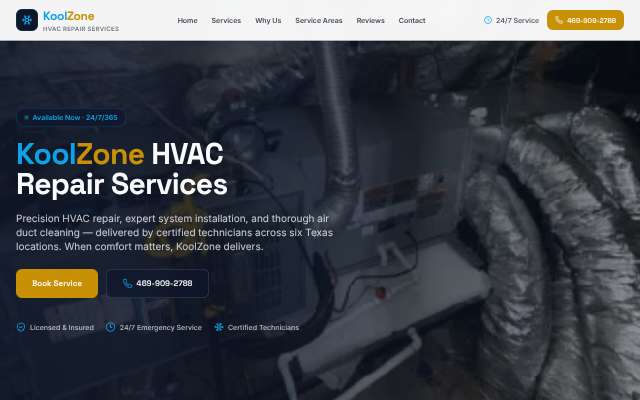 Frisco KoolZone HVAC Repair Services's page as the assistant saw it